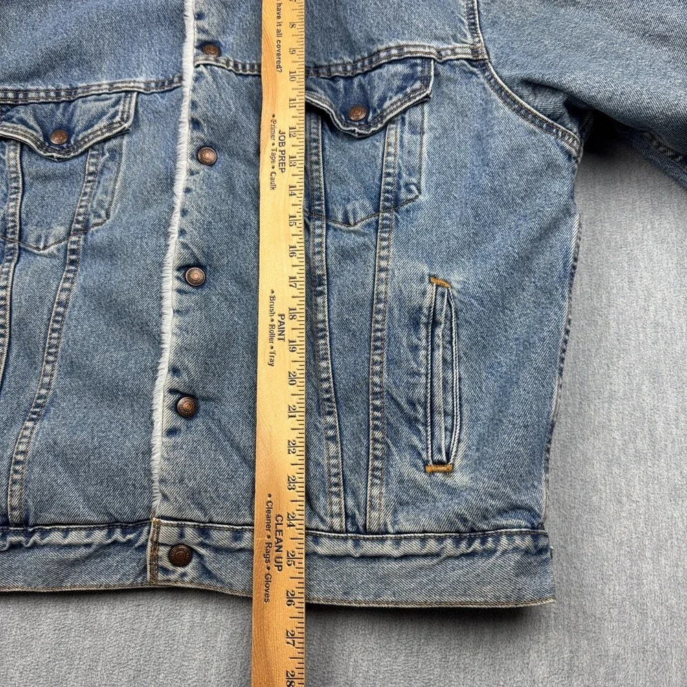 Vintage Levis Denim Jacket Mens Medium Trucker Sherpa Lined Made In USA 90S Coat